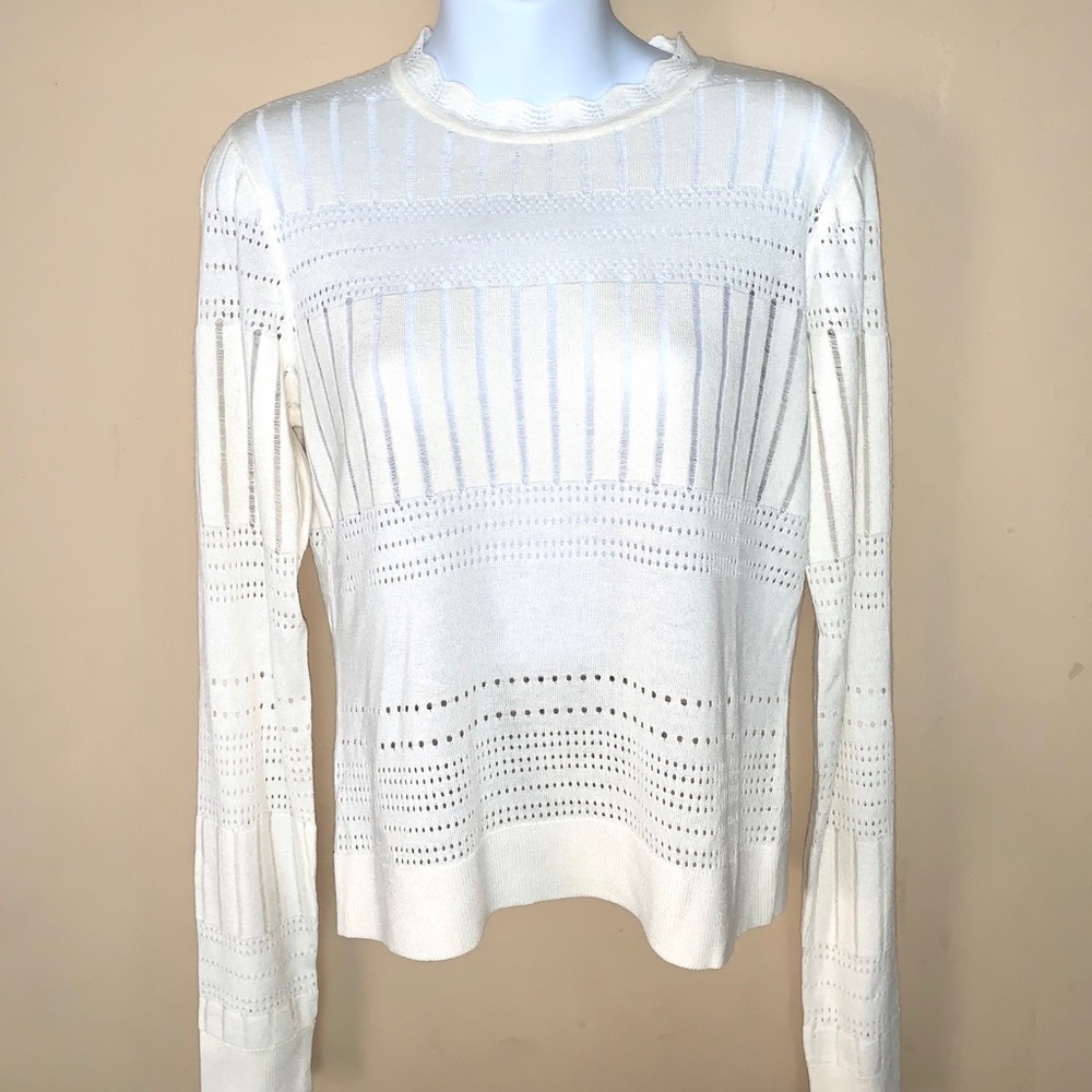 Derek Lam 10 Crosby long sleeve ivory top nwt